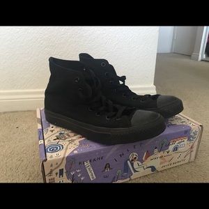 All black high top converse